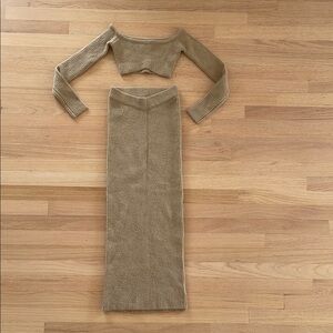 Princess Polly tan knit set